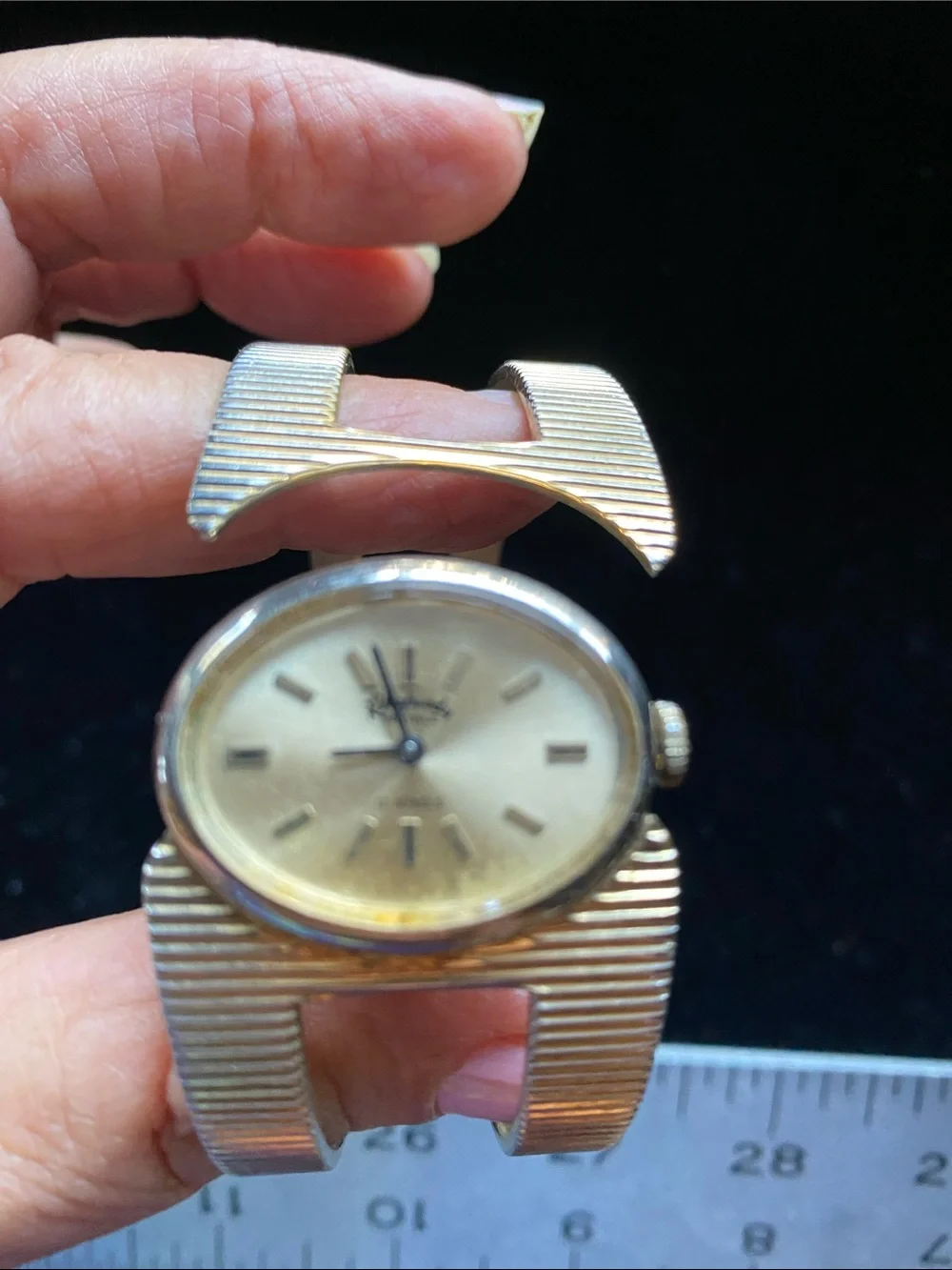 Gold-Tone Women's Vintage Cuff Watch